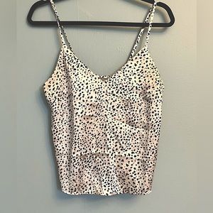 ASOS Dalmatian Print Champagne and Black Satin tank Top